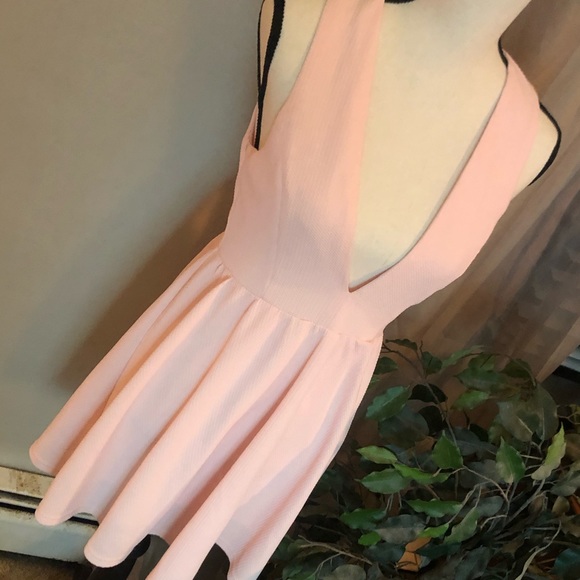 LUCCA Couture Pink Plunging Neck Babydoll Dress - Picture 2 of 5